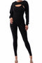 2PC JUMPSUIT W/CROP PULLOVER